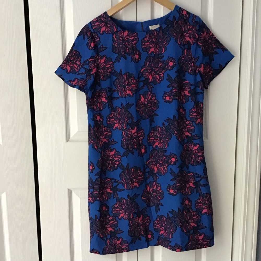 J Crew Short Sleeve Floral Printed Gallery Shift Dress size 6